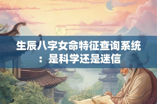 生辰八字女命特征查询系统：是科学还是迷信
