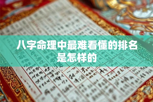八字命理中最难看懂的排名是怎样的