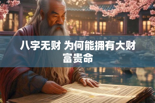 八字无财 为何能拥有大财富贵命
