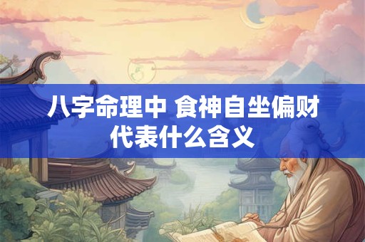 八字命理中 食神自坐偏财代表什么含义