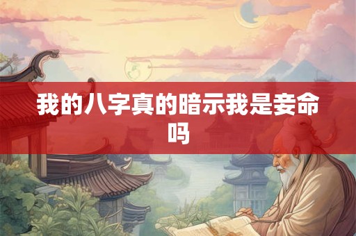 我的八字真的暗示我是妾命吗
