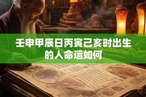 壬申甲辰日丙寅己亥时出生的人命运如何