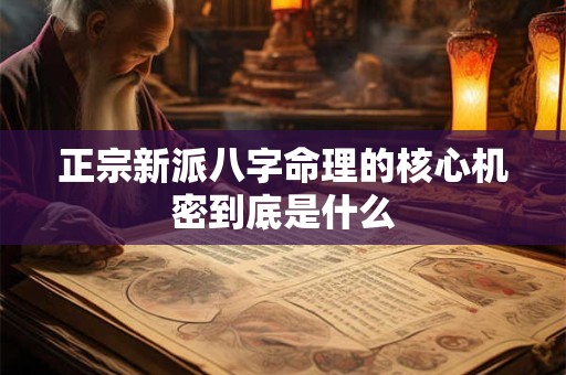 正宗新派八字命理的核心机密到底是什么