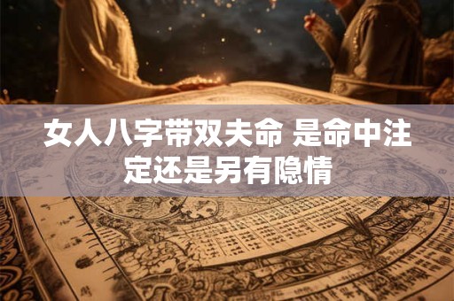 女人八字带双夫命 是命中注定还是另有隐情