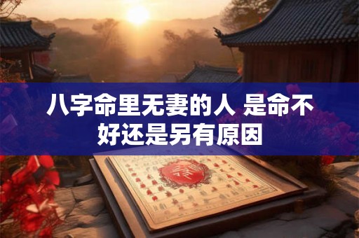 八字命里无妻的人 是命不好还是另有原因