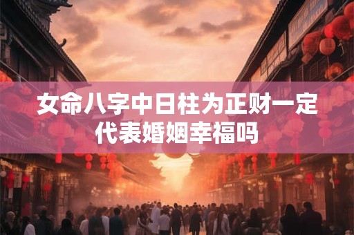 女命八字中日柱为正财一定代表婚姻幸福吗