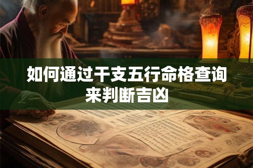 如何通过干支五行命格查询来判断吉凶