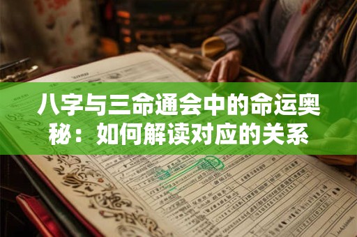 八字与三命通会中的命运奥秘：如何解读对应的关系