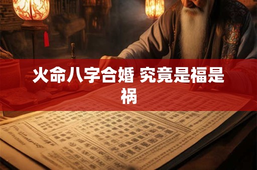 火命八字合婚 究竟是福是祸