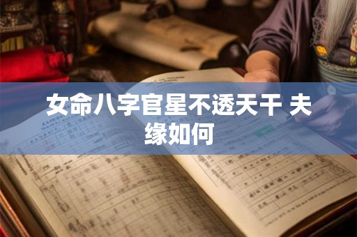 女命八字官星不透天干 夫缘如何
