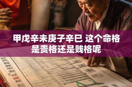 甲戊辛未庚子辛巳 这个命格是贵格还是贱格呢
