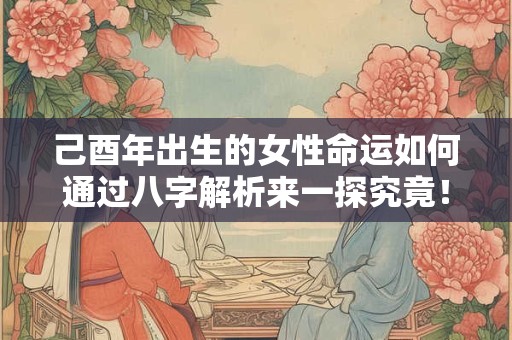 己酉年出生的女性命运如何通过八字解析来一探究竟！