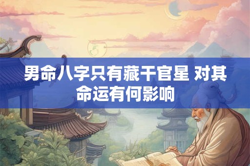男命八字只有藏干官星 对其命运有何影响