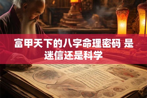 富甲天下的八字命理密码 是迷信还是科学
