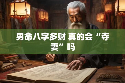 详细阅读:男命八字多财 真的会“夺妻”吗 男命八字多财 真的会“夺妻”吗