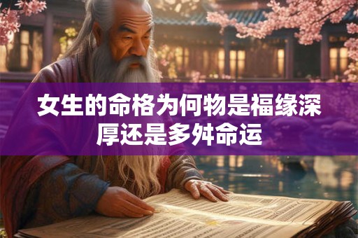 女生的命格为何物是福缘深厚还是多舛命运