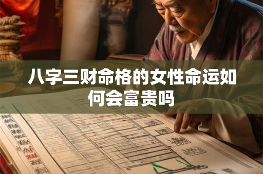 八字三财命格的女性命运如何会富贵吗