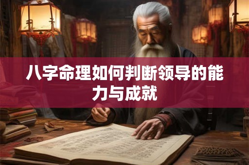 八字命理如何判断领导的能力与成就