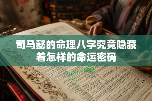 司马懿的命理八字究竟隐藏着怎样的命运密码