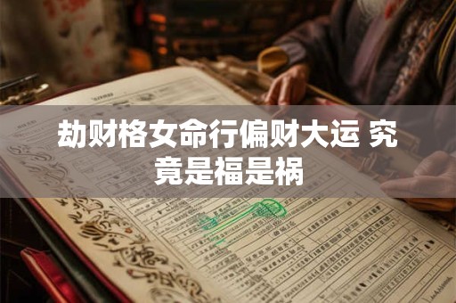 劫财格女命行偏财大运 究竟是福是祸