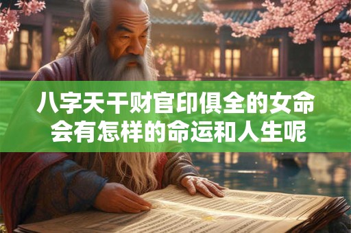 八字天干财官印俱全的女命 会有怎样的命运和人生呢