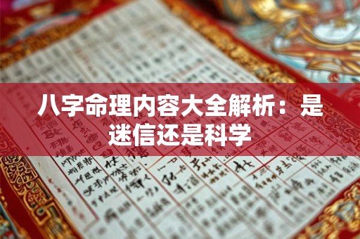 八字命理内容大全解析：是迷信还是科学