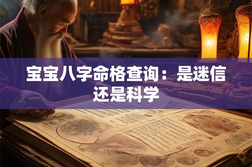 宝宝八字命格查询：是迷信还是科学