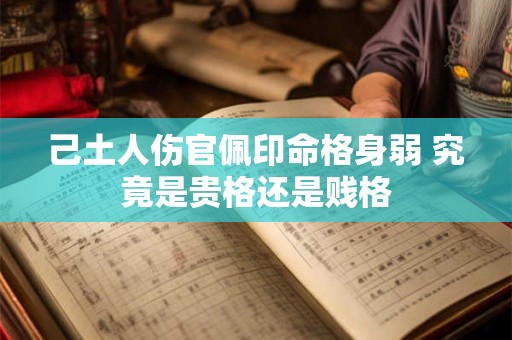 己土人伤官佩印命格身弱 究竟是贵格还是贱格