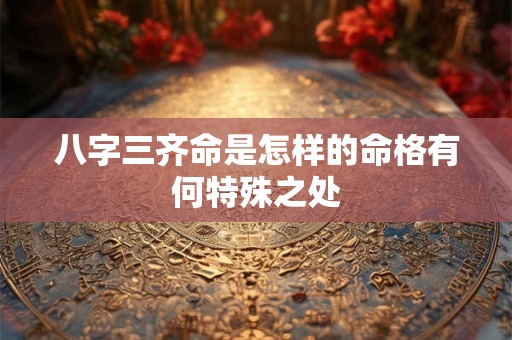 八字三齐命是怎样的命格有何特殊之处