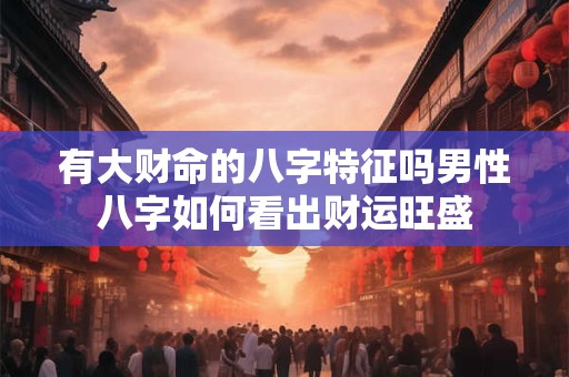 有大财命的八字特征吗男性八字如何看出财运旺盛