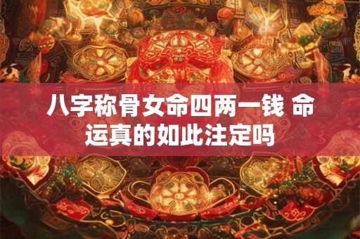 八字称骨女命四两一钱 命运真的如此注定吗