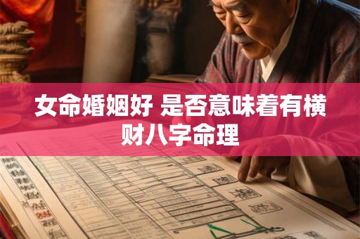 女命婚姻好 是否意味着有横财八字命理