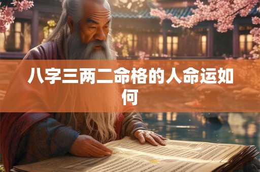 八字三两二命格的人命运如何