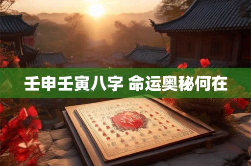 壬申壬寅八字 命运奥秘何在