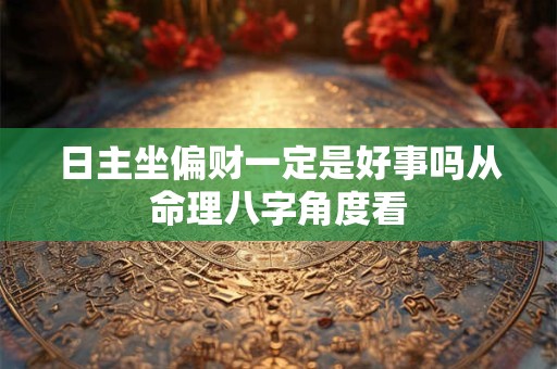 日主坐偏财一定是好事吗从命理八字角度看