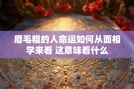 眉毛粗的人命运如何从面相学来看 这意味着什么