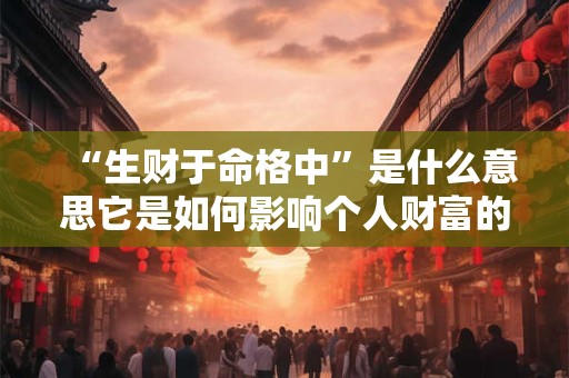 “生财于命格中”是什么意思它是如何影响个人财富的