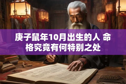 庚子鼠年10月出生的人 命格究竟有何特别之处