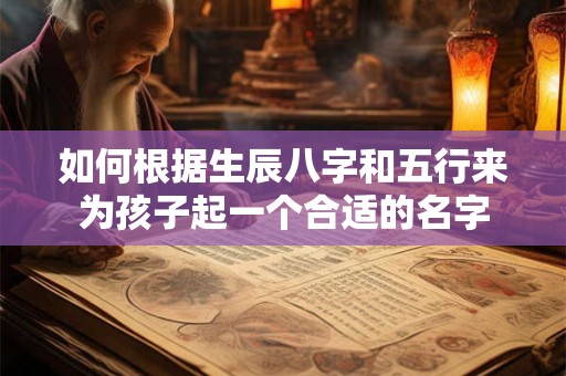 如何根据生辰八字和五行来为孩子起一个合适的名字
