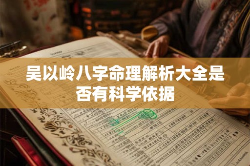 吴以岭八字命理解析大全是否有科学依据