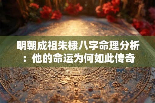 明朝成祖朱棣八字命理分析：他的命运为何如此传奇