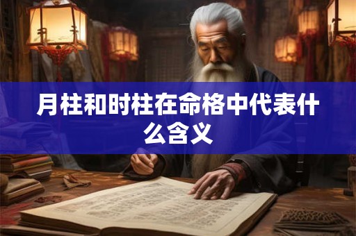 月柱和时柱在命格中代表什么含义