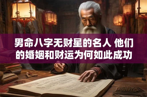 男命八字无财星的名人 他们的婚姻和财运为何如此成功