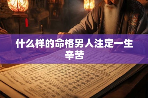 什么样的命格男人注定一生辛苦