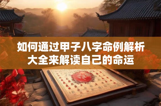 如何通过甲子八字命例解析大全来解读自己的命运