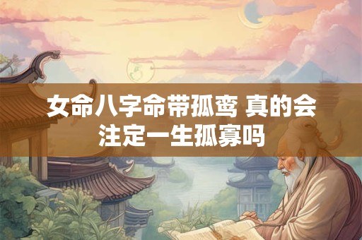 女命八字命带孤鸾 真的会注定一生孤寡吗