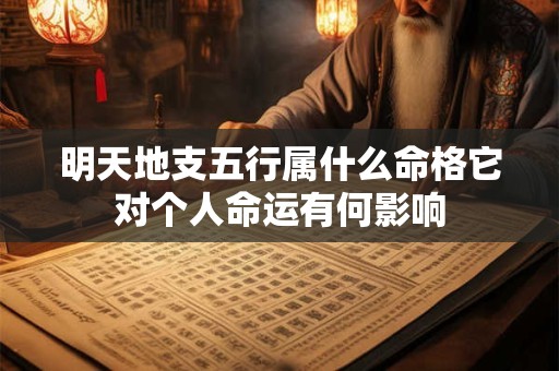 明天地支五行属什么命格它对个人命运有何影响