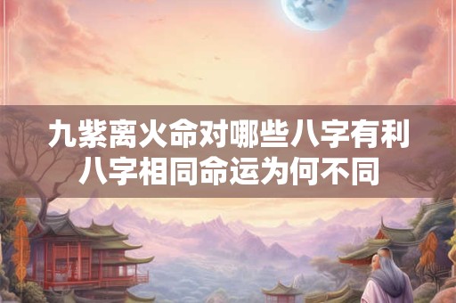九紫离火命对哪些八字有利八字相同命运为何不同