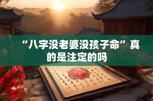 “八字没老婆没孩子命”真的是注定的吗