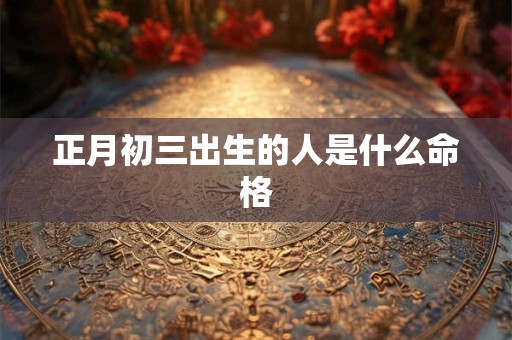 正月初三出生的人是什么命格